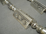 Fabulous Vintage Native American Navajo Fm Wylie Sterling Silver Turquoise Concho Necklace-Nativo Arts