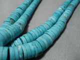 Museum Quality Vintage Navajo Heishi Native American Turquoise Necklace Old-Nativo Arts
