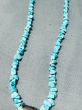 Breathtaking Vintage Native American Navajo 4 Morenci Kingman Turquoise Sterling Silver Necklace-Nativo Arts