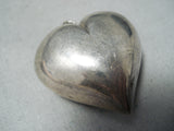Outstanding Vintage Navajo Sterling Silver Heart Pendant Native American Old-Nativo Arts