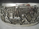 Detailed And Intricate!! Navajo Sterling Silver Native American Bracelet-Nativo Arts