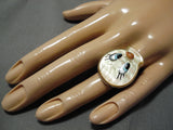 Native American Important Don Dewa Inlay Genius Inlay Turquoise Sterling Silver Ring Tweety Bird-Nativo Arts