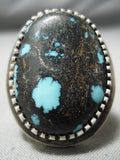 Very Important Vintage Native American Navajo Godber Turquoise Sterling Silver Ring-Nativo Arts