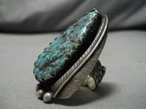Important Blue Diamond Turquoise Sterling Silver Native American Ring-Nativo Arts
