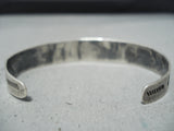 Early 1900's Vintage Native American Navajo Whirling Logs Turquoise Sterling Silver Bracelet-Nativo Arts