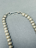 Powerful Vintage Native American Navajo Pearl Sterling Silver Turquoise Necklace-Nativo Arts