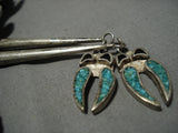 Tremendous Vintage Native American Navajo Turquoise Sterling Silver Bolo Tie-Nativo Arts