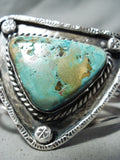 Huge Vintage Native American Navajo Triangular Royston Turquoise Sterling Silver Bracelet-Nativo Arts