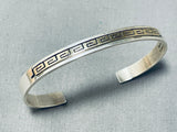 Fascinating Vintage Native American Navajo Sterling Silver 14k Gold Geometric Bracelet-Nativo Arts