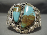 One Of Biggest Best Vintage Native American Navajo Royston Turquoise Sterling Silver Bracelet-Nativo Arts