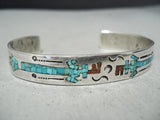 One Of Oldest Vintage Native American Navajo Thomas Singer Turquoise Sterling Silver Bracelet-Nativo Arts