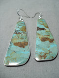 Native American Spell-binding Santo Domingo Royston Turquoise Sterling Silver Earrings-Nativo Arts