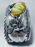 Incredibly Intricate Native American Navajo Royston Turquoise Sterling Silver Bracelet-Nativo Arts