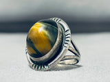 Superior Vintage Native American Navajo Tigers Eye Sterling Silver Ring-Nativo Arts