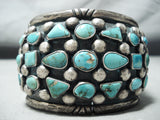 Museum Wide Vintage Native American Navajo Turquoise Sterling Silver Bracelet-Nativo Arts