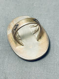 One Of The Finest Vintage Native American Navajo Spiderweb Turquoise Sterling Silver Ring-Nativo Arts