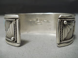 Superior Vintage Native American Navajo Turquoise Sterling Silver Bracelet Old-Nativo Arts