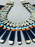 Native American One Of The Most Unique Vintage Santo Domingo Turquoise Sterling Silver Necklace-Nativo Arts