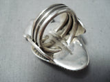 Best Terr Martinez Vintage Native American Navajo Old Kingman Turquoise Sterling Silver Ring-Nativo Arts