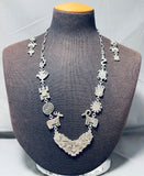 One Of The Most Detailed Vintage Native American Navajo Petroglyph Sterling Silver Necklace-Nativo Arts