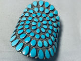 Monster Vintage Native American Navajo Turquoise Cluster Sterling Silver Bracelet-Nativo Arts