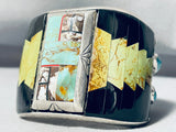 Native American One Of The Best Ever Vintage Nvajo Turquoise Inlay Sterling Silver Bracelet-Nativo Arts