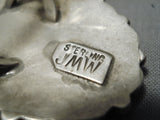 Best Vintage Native American Navajo Cluster Justin Wilson Sr Sterling Silver Ring Old-Nativo Arts