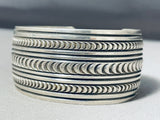 One Of The Most Detailed Hand Stamped Vintage Native American Navajo Sterling Silver Bracelet-Nativo Arts