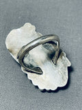 One Of The Most Unique Vintage Native American Navajo Lapis Sterling Silver Leaf Ring Old-Nativo Arts