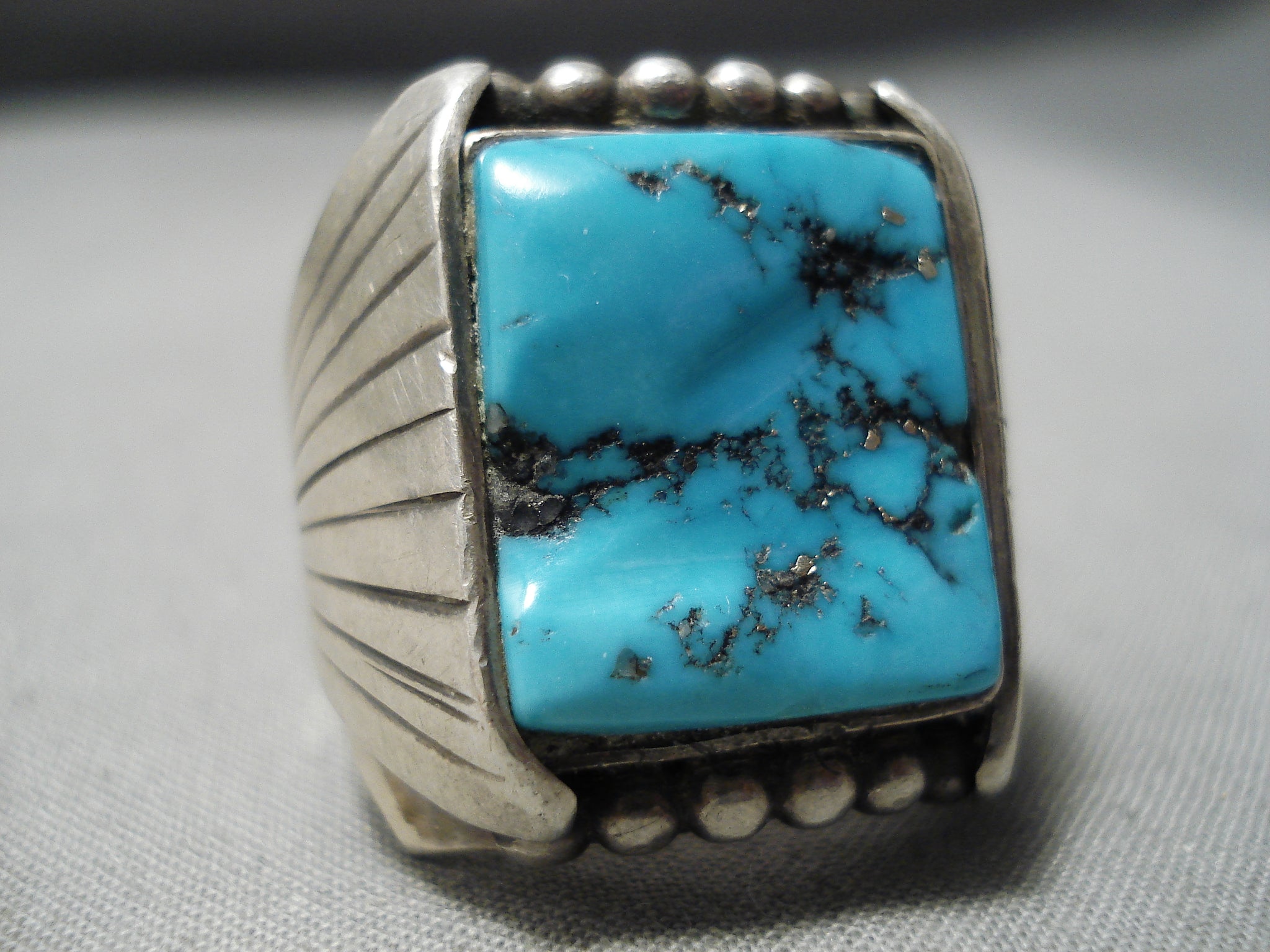 Native Sterling huge outlets Turquoise Ring 5 +