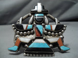 Museum Quality!! Vintage Native American Navajo Turquoise Kachina Inlay Sterling Silver Bracelet-Nativo Arts