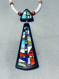 Native American Dynamic Santo Domingo Mother Of Pearl Sterling Silver Necklace Signed-Nativo Arts