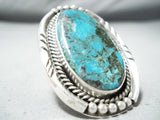 Astounding Vintage Native American Navajo Blue Diamond Turquoise Sterling Silver Ring Old-Nativo Arts