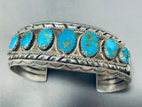 Unforgettable Vintage Native American Navajo Kingman Turquoise Sterling Silver Bracelet-Nativo Arts