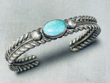 Double Coiled Vintage Native American Navajo Turquoise Sterling Silver Bracelet-Nativo Arts