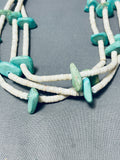 Native American Very Old Vintage Santo Domingo Turquoise Shell Necklace-Nativo Arts