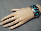 Superior Vintage Native American Navajo Sleeping Beauty Turquoise Sterling Silver Bracelet Old-Nativo Arts