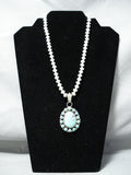 Marie Thompson Vintage Native American Navajo Turquoise Cluster Sterling Silver Necklace-Nativo Arts
