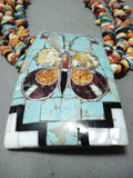Native American Important Santo Domingo Turquoise Inlay Sterling Silver Necklace-Nativo Arts