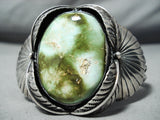 One Of The Best Vintage Native American Navajo Damale Turquoise Sterling Silver Leaf Bracelet-Nativo Arts