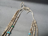 Outstanding Colorful Vintage Navajo Turquoise Heishi Necklace Jacla Native American-Nativo Arts
