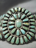 Authentic Vintage Native American Navajo Larry Moses Begay Turquoise Sterling Silver Bracelet-Nativo Arts