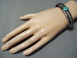 Awesome Navajo Green Turquoise Sterling Silver Bracelet Native American-Nativo Arts