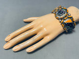 One Of The Best Vintage Space Inlay Turquoise Sterling Silver Bracelet-Nativo Arts