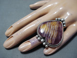 Fabulous Navajo Purple Spiny Oyster Sterling Silver Ring Native American-Nativo Arts