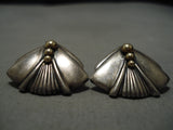 Native American Exceptional Vintage Cherokee 18k Gold David Dean Sterling Silver Earrings-Nativo Arts
