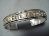 Phenomenal Native American Navajo Sterling Silver 12k Gold Storyteller Bracelet-Nativo Arts