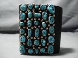 Big And Old!! Vintage Native American Navajo Turquoise Sterling Silver Ketoh Bracelet Old-Nativo Arts