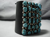 Big And Old!! Vintage Native American Navajo Turquoise Sterling Silver Ketoh Bracelet Old-Nativo Arts