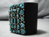 Big And Old!! Vintage Native American Navajo Turquoise Sterling Silver Ketoh Bracelet Old-Nativo Arts